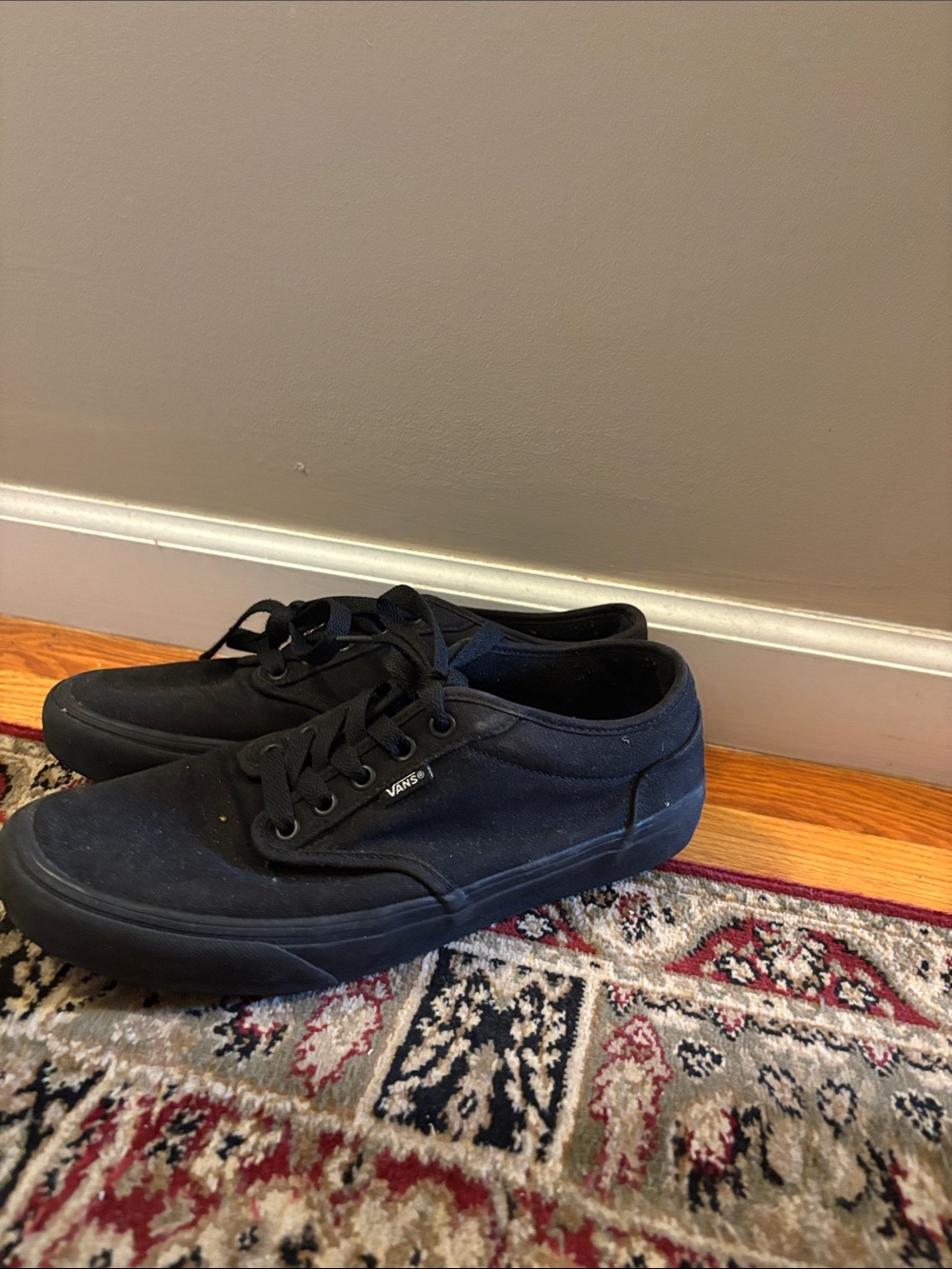 Vans Black Low-Top Canvas Sneakers